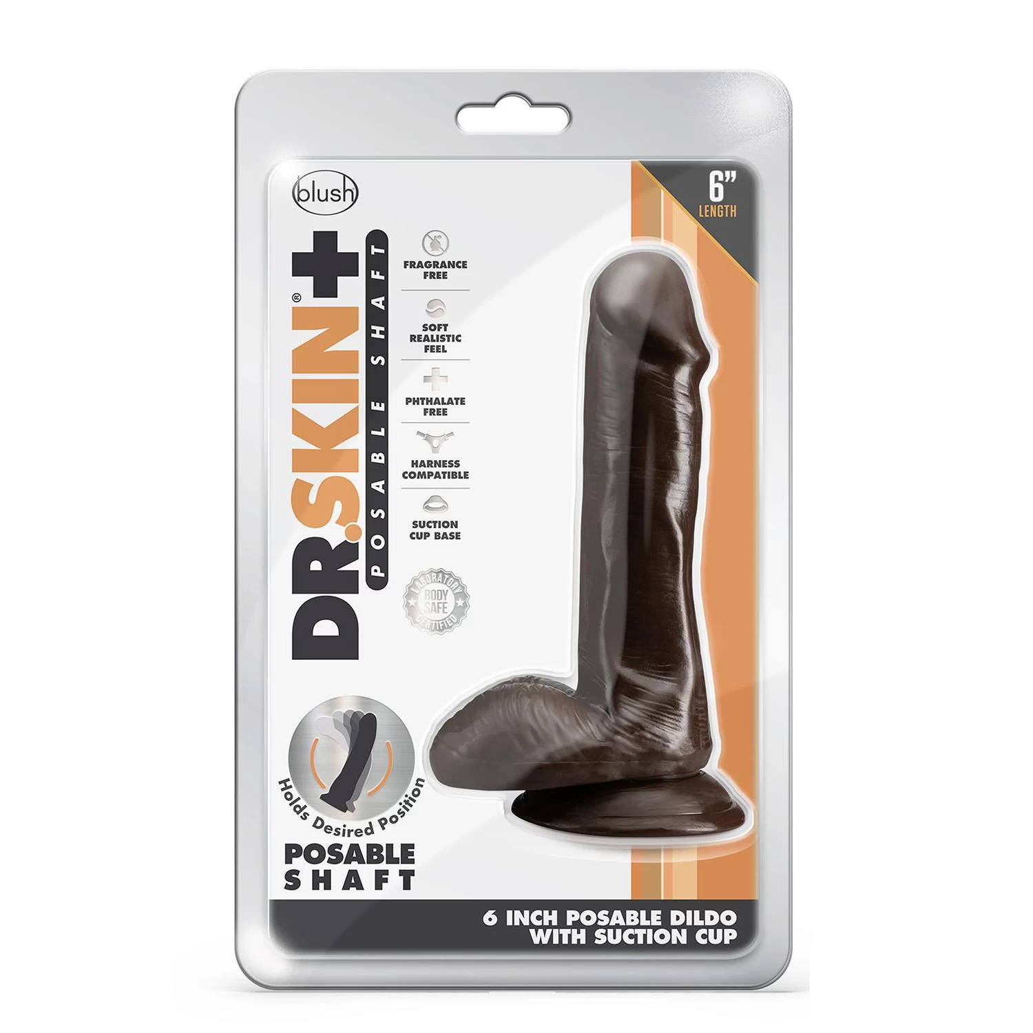 Dildo DR Skin Plus 6 Inch Posable Dildo With Balls 331782 SUPER