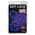 Get Lock Beaded Cock Rings-Blue