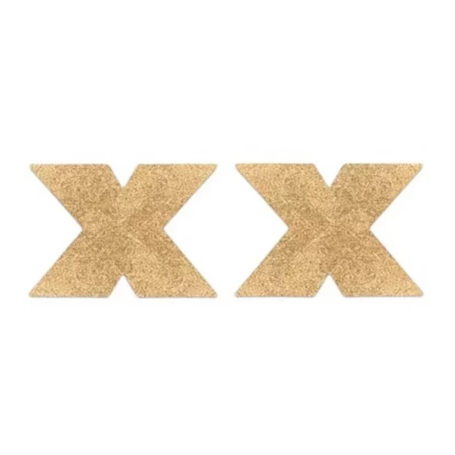 Flash Cross Nipple Stickers - Gold