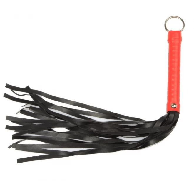 Pejcz Whip with Ring Black/Red 49 cm