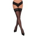 Pończochy samonośne Cottelli Legwear koronka 9 cm