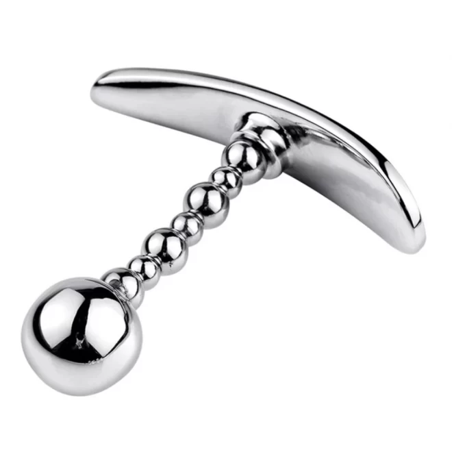 Metal Anal Plug Medium Flexible Crystal Black Rigg