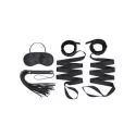 Lux fetish 4 pc bondage bed strap & flogger kit