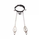 Obroża z zaciskami do sutków Chisa Master Control Collar with Nipple Clamps