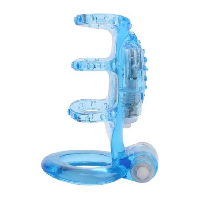 GK Power Dual Vibrating Cock Cage Blue