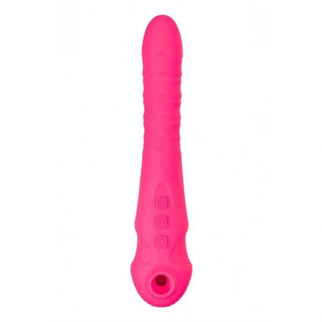 JOS Vibrator-pulsator JOS COTOX with vacuum stimulation, silicone, pink, 23 cm