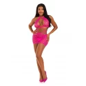 Keyhole halter net mini dress