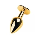 Golg anal plug with gem, red