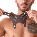 665 leather double pull parachute black