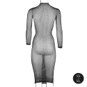 Long dress fishnet structure and turtle neck - os