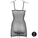 Short dress fishnet and spaghetti straps - os