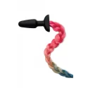 WHIPSMART 4.9 INCH SILICONE PLUG WITH PLAY TAILS RAINBOW TAIL