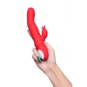 JOS Redli vibrator with moving head, silicone, red, 21 cm