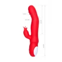 JOS Redli vibrator with moving head, silicone, red, 21 cm