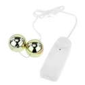 Golden balls, two vibrators, multispeed, 2aa batteries,abs