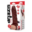 Wibrująca nakładka na penisa Size-Up Vibrating 1'' Penis Extender Dark