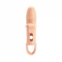 ROMANCE - Penis sleeve, TPE material,vibration, battery LR41*3, Flesh