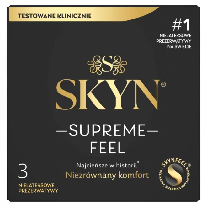 PRezerwatywy nielateksowe cieńskie SKYN Supreme Feel 3