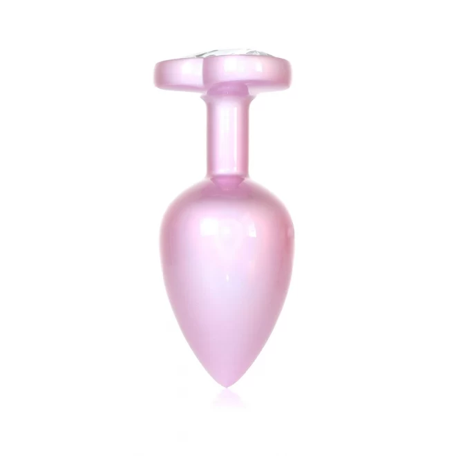 Plug-Jewellery Pearl Pink Heart PLUG- Clear L