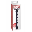 NMC 10.5 INCH RIBBED SILICONE ANAL BALL BEADS BLACK