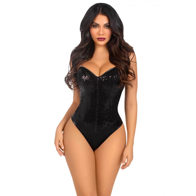Sequin Boned Crotch Bodysuit