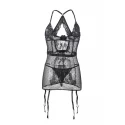 Babydoll with garter belt and thong 2XL-3XL