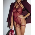 Promees batty burgundy body harness
