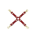 Liebe seele uprząż kinbaku ukiyoe red rosy leather hogtie