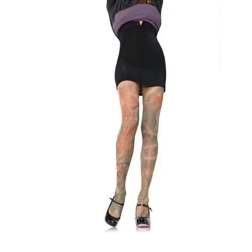 Rajstopy Opaque Tattoo Print Pantyhose