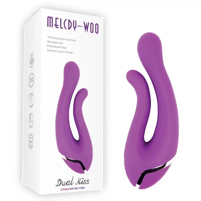 Dual kiss wtaerproof vibrator purple
