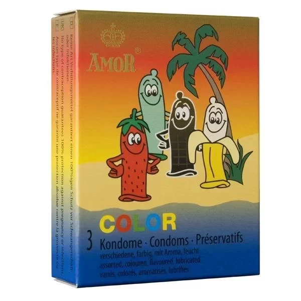 Smakowe prezerwatywy Amor Color 3szt