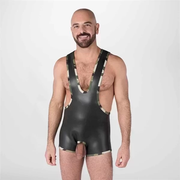 Neoprene open crotch wrestling - camo - l