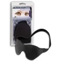 Skórzana opaska na oczy z gumką Black Fur Blindfold