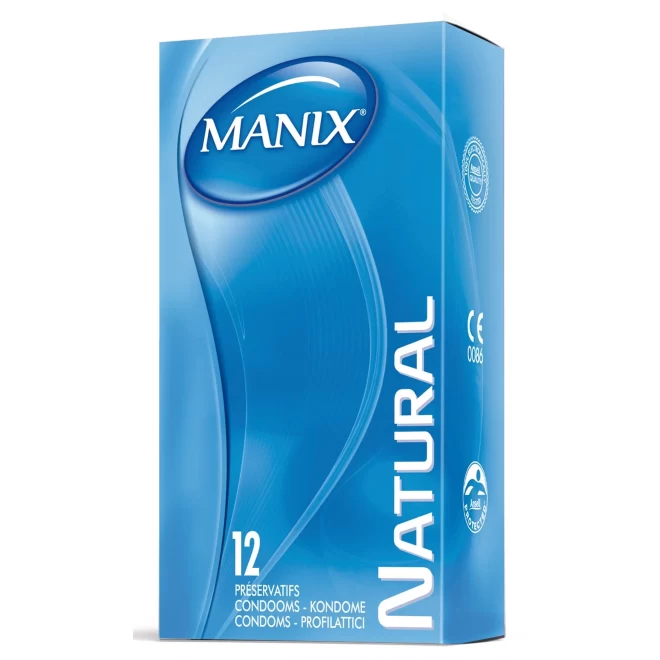 Naturalne bezzapachowe prezerwatywy Manix Natural 12 st.