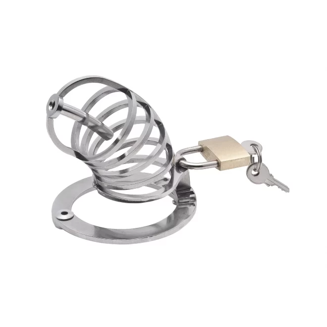 Klatka na penisa metalowa z sondą do cewki moczowej, XxDreamstoys