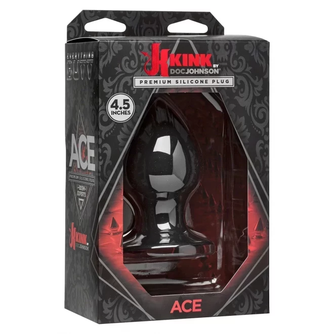 Ace premium silicone anal plug large - black