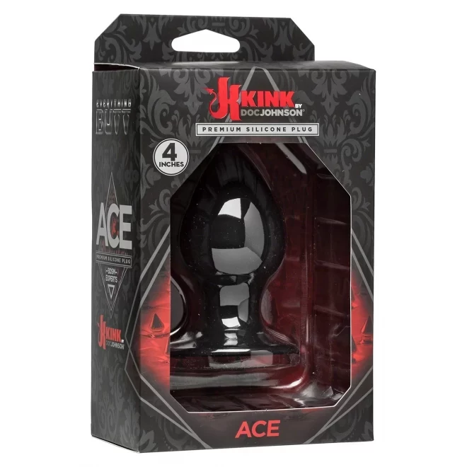 Ace premium silicone anal plug medium - black
