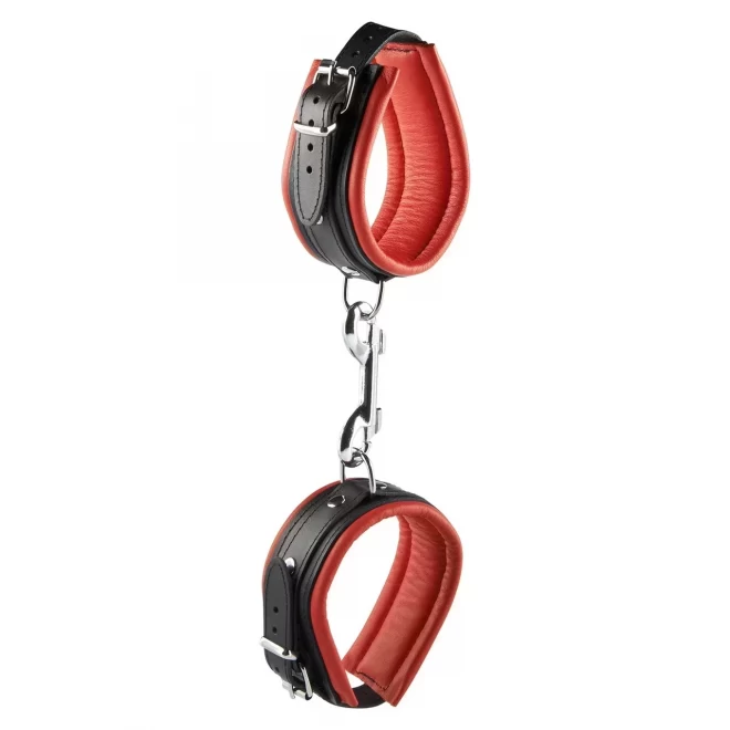 Skórzane kajdanki Ankle cuffs black 5 cm