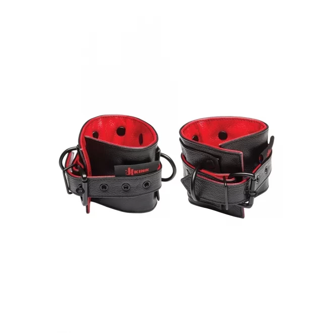 Leather submissive accessories ankle restraints - black | re