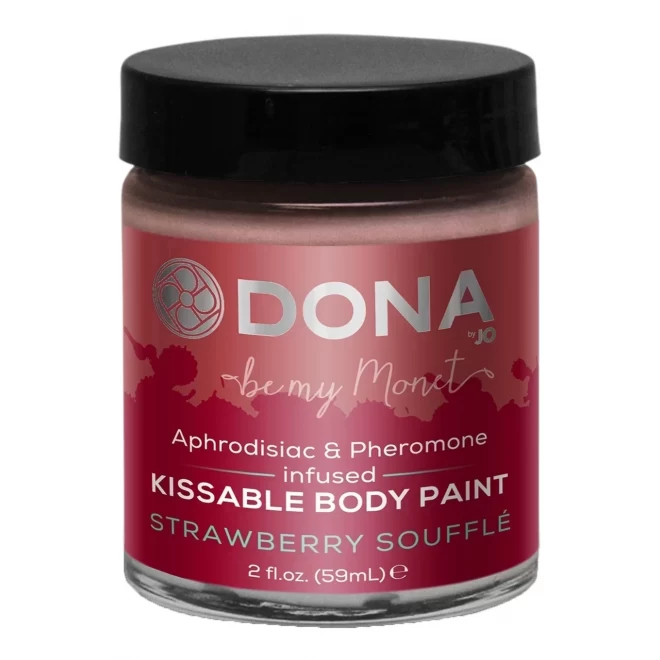Farbka do ciała o smaku truskawek Bodypaint Strawberry Souffle 60 ML