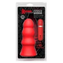 Vibrating silicone butt plug rippled 19 cm. (7.5 inch) - bla