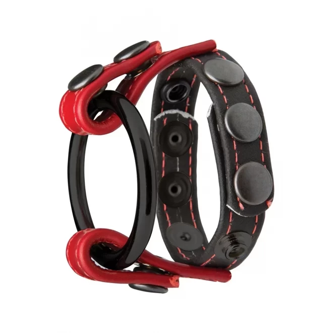 Cock & ball master's rings - black | red