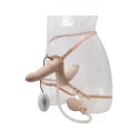 Podwójny, pompowany, silikonowy starp-on Double Vibrating Strap-on