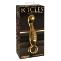 Luksusowy, szklany masażer dla obojga Icicles G04 Gold Edition