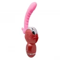 3-point stimulator with tongue - pink/red