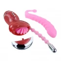 3-point stimulator with tongue - pink/red