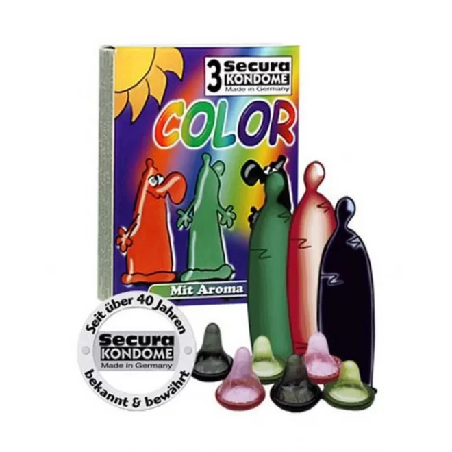 Kolorowe prezerwatywy zapachowe Color 3 szt.