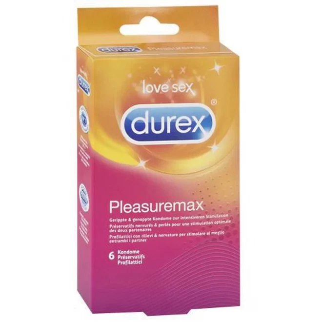 Prążkowane prezerwatywy nawilżane Pleasuremax 6 szt.