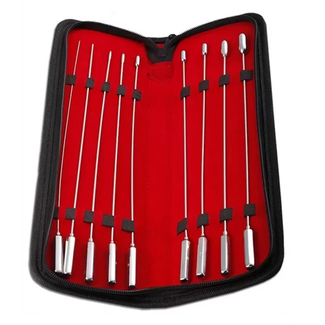 8 pieces stainless steel rosebud urethral sounding set