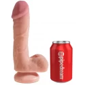 King cock with balls + dual density 19.05 cm. (7.50 inch) -